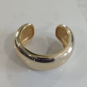 Ann Taylor Gold Wide Cuff Bracelet - Classic Open Bangle NWOT